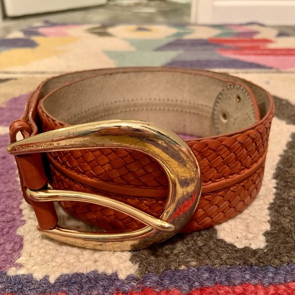 Michael Kors Genuine Leather/Brass Belt - Picture 1 of 7